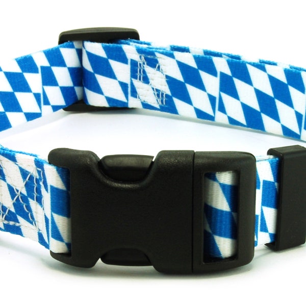 Bavaria Dog Collar | Bavarian Flag | Quick Release or Martingale Style | Made in NJ, USA