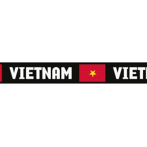 Vietnamese Dog Collar | Vietnam Flag + Country Name | Pride Events | Quick-Release Buckle Style Or Martingale Style