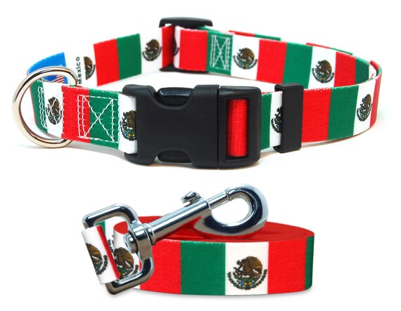 Mexican flag dog collar sales