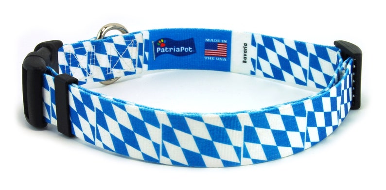 Bavaria Dog Collar Bavarian Flag Quick Release or Martingale Style Made in NJ, USA image 2