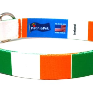 Ireland Dog Collar | Irish Flag | Quick Release  or Martingale Style | Made in NJ, USA