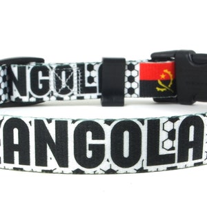 Dog Collar for the Soccer Fan | Angola Flag | Quick Release or Martingale Style | Made in NJ, USA