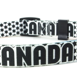 Dog Collar for the Soccer Fan | Canada Flag | Quick Release or Martingale Style | Made in NJ, USA