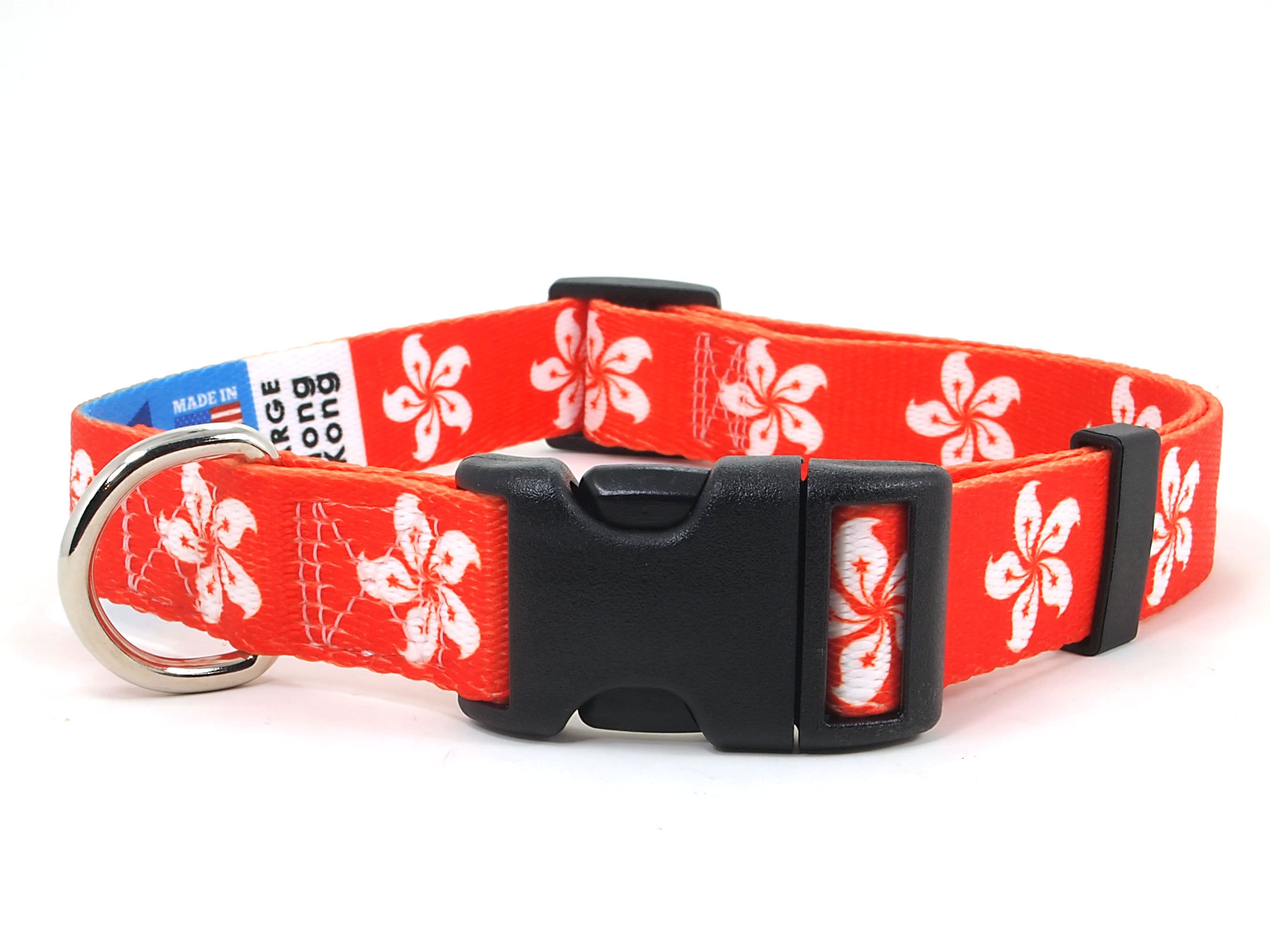 Hong Kong Dog Collar | Flag Quick Release Or Martingale Style Made in Nj, Usa