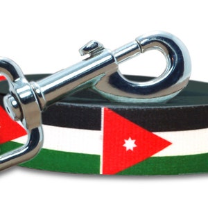 Dog Leash | Lead | Jordan Flag | Jordanian | 6 foot | 4 foot | For Extra Large, Large, Medium, Small | Made in NJ, USA |