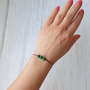 Malachite bracelet, Healing bracelet, Tiny bracelet, Green malachite crystal
