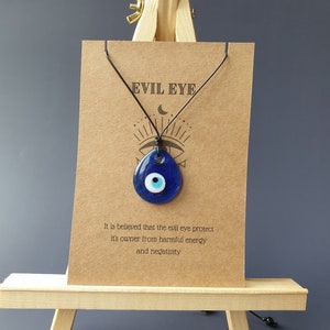 Evil Eye Necklace, Turkish glass protection pendant, Nazar adjustable choker