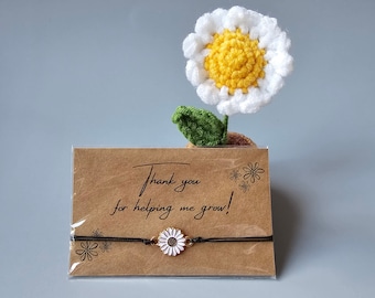 Teacher gifts, Teaching assistant, Nursery teacher, Appreciation gift, End of term gift, Daisy charm bracelet
