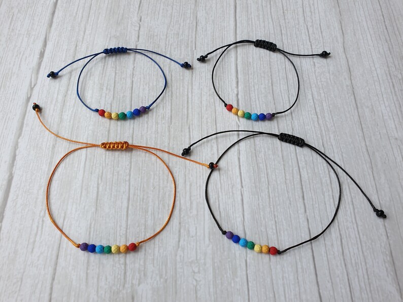 Rainbow Bracelet Rainbow String Bracelet Pride Bracelet Etsy