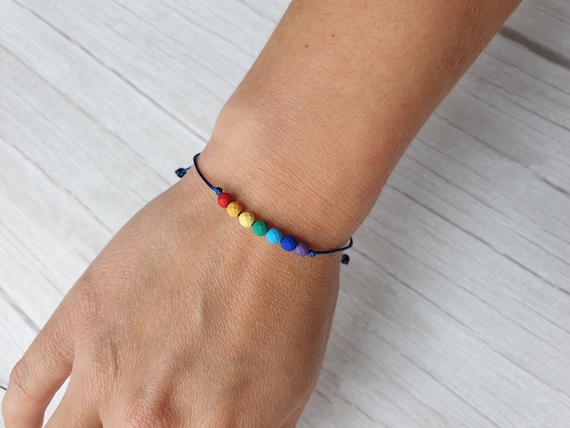 Rainbow Bracelet Rainbow String Bracelet Pride Bracelet Beaded