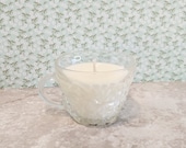 4oz Vintage Punch Glass Soy Candle Lily Melon Anchor Hocking, Arlington, Summer Fragrance