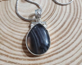 Fluorite Gemstone Sterling Silver Pendant Necklace
