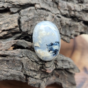 Large Silver Plated Russian Dendritic Statement Ring