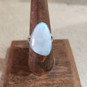 Abstract Republic Larimar Silver Plated Ring