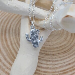 Silver Tone Saguaro Cactus Necklace