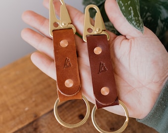 Leather Key Fob | Minimal, Simple | Gift for Him, Dad, Brother, Husband, Boyfriend | Key Chain | Key Ring