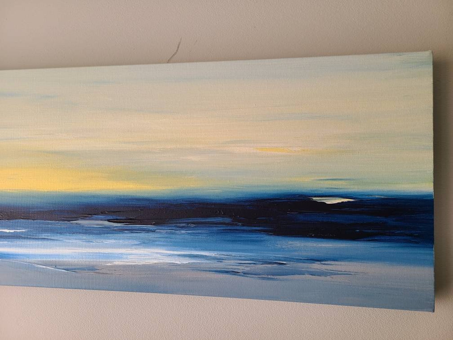 Long Narrow Original Seascape Wall Art 12 X 48 Inch Large Etsy