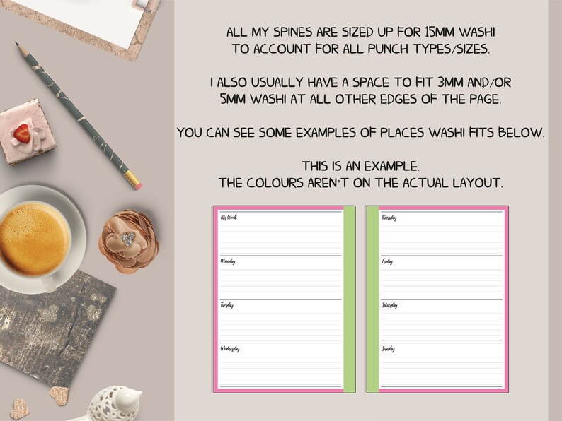 Horizontal Layout Weekly Planner Printable, Classic Planner Inserts ...