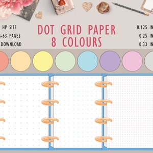 Dot Grid Paper Printable, Micro Planner Printable, 8 Colours