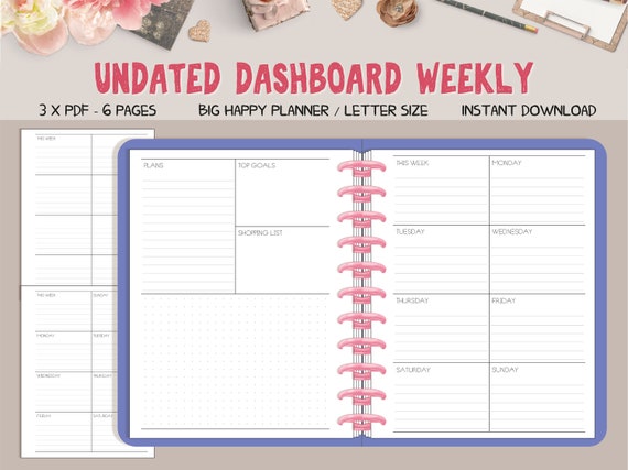 Dashboard Layout Planner Printable Big Planner Weekly Inserts - Etsy