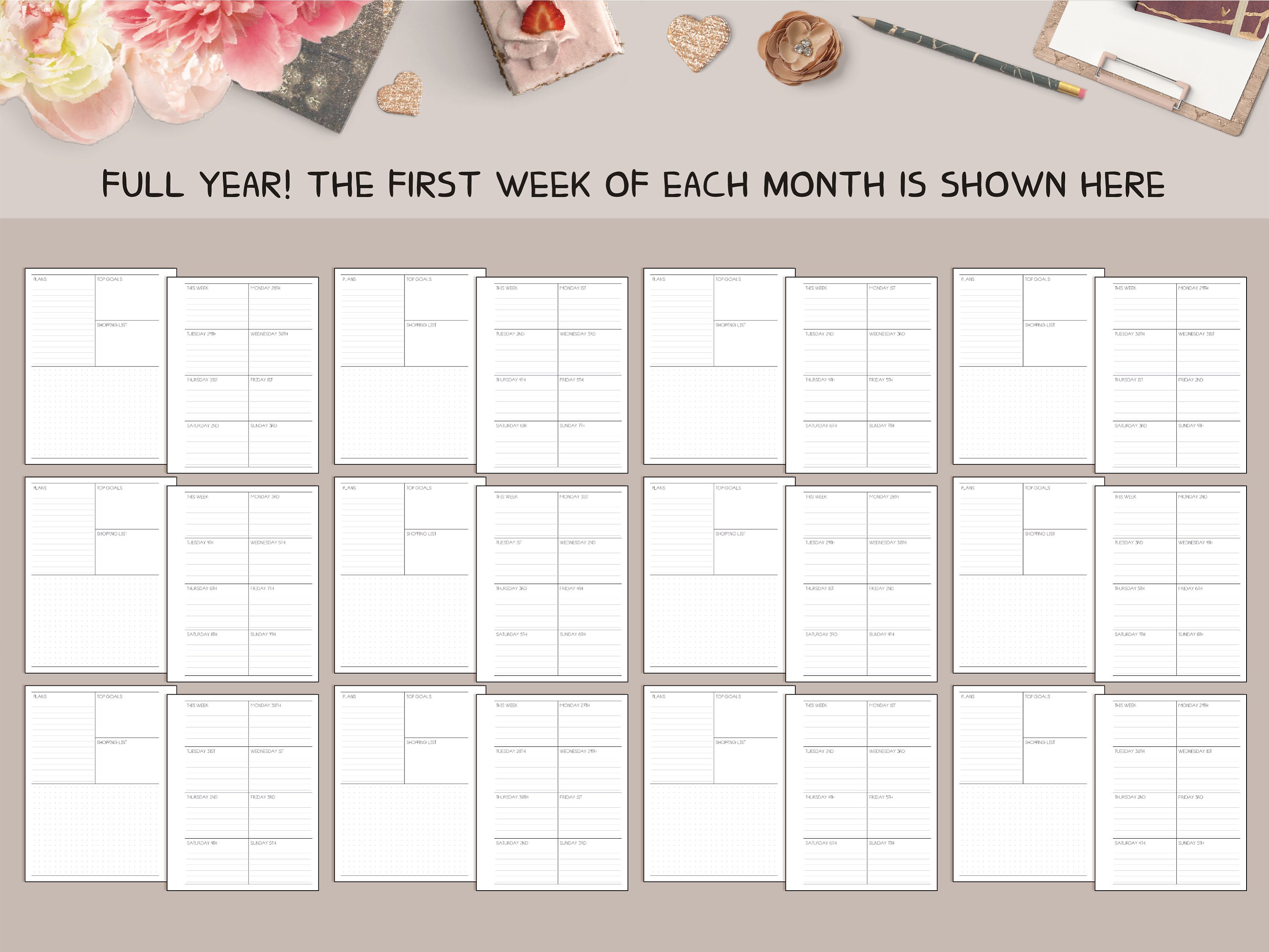 Planner Dashboard Printable