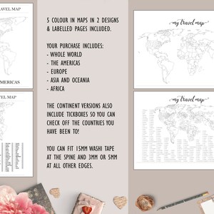 World Travel Map Tracker, A4 Printable, Bundle - Etsy