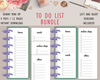 To Do List Printable, Skinny Mini Planner Printable- Home, Work, Online Shop and Other