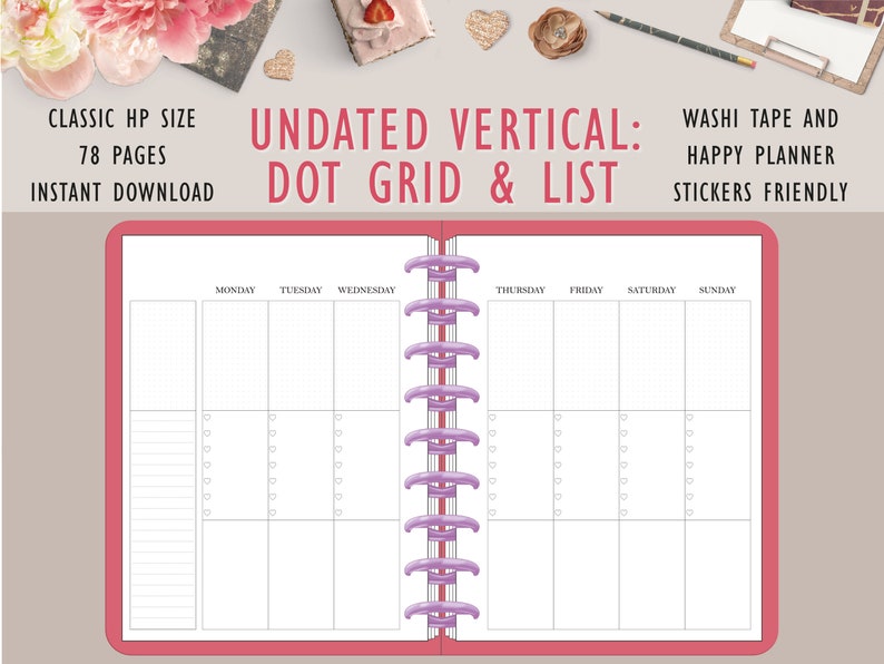 Happy Planner Vertical Layout Printable - Printable Word Searches