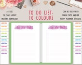 To Do List Printable, A4 Planner Printable in Rainbow Colors