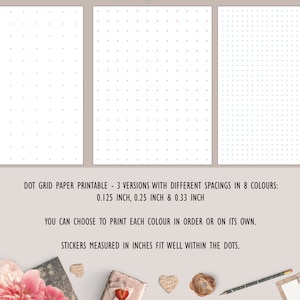 Dot Grid Paper Printable, Micro Planner Printable, 8 Colours - Etsy
