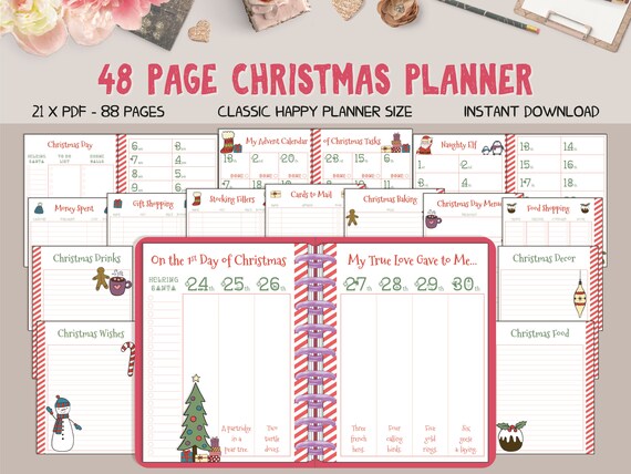 Christmas Planner Printable Classic Happy Planner | Etsy