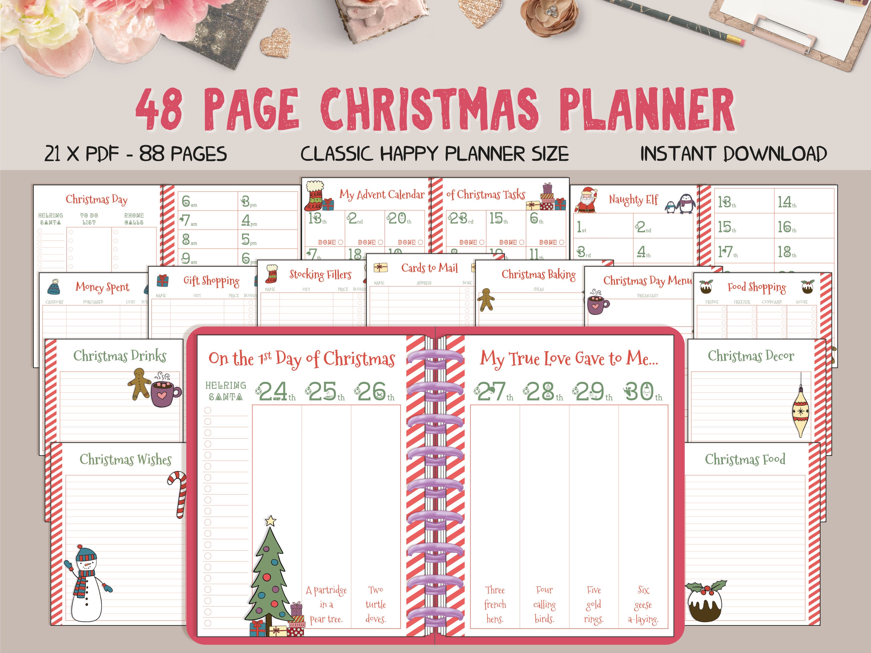 Christmas Planner Printable Classic Happy Planner | Etsy