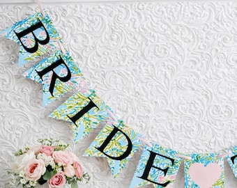 Bride to be banner: Pink and green - Custom Bridal Shower