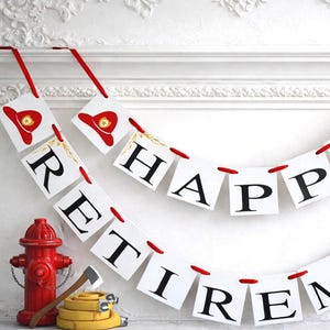 Firefighter Happy Retirement Banner | Fire Dept Retirement Party Garland Bild 1