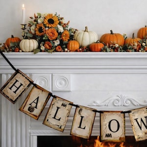 Vintage Halloween Banner: Spooky Party Decor- Scary banner
