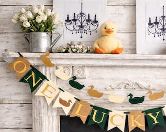 Duck 1st Birthday Banner: Hunting Theme Party Decor