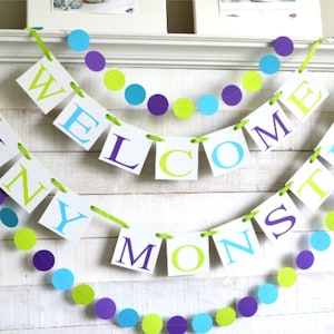 Welcome Tiny Monster Banner, Monster Baby shower, Tiny Monster Birthday Decorations, Tiny Monster banner, Baby Monster, Little monster