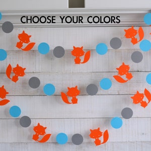 Fox garland, woodland party decor, fox wall decor, woodland garland, fox, nursery decor, woodland nursery, woodland, nature, fox baby shower image 2