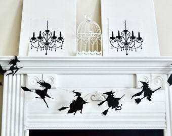 Halloween Witch Garland: Spooky Haunted House Bunting