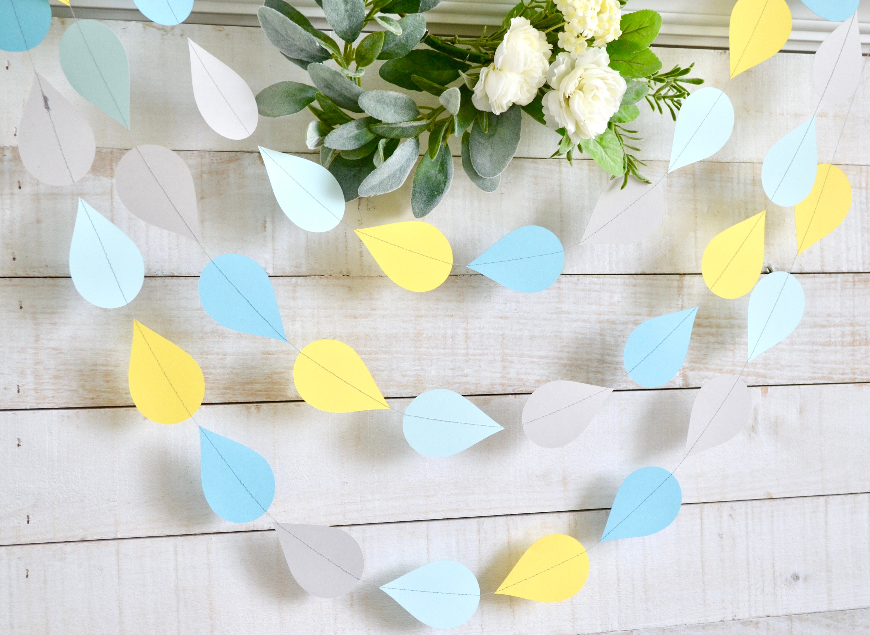 Raindrop Baby Sprinkle Decorations Raindrop Garland Hanging Etsy