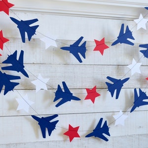 Air Force Jet & Star Banner: Military Retirement Party Decoration, Military decorations,