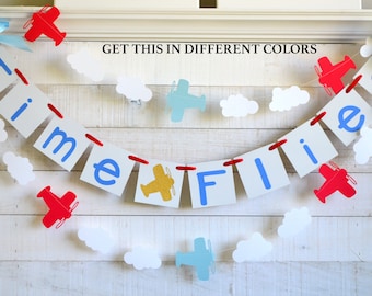 Time Flies birthday decorations, boys birthday decorations, airplane birthday party decorations, time flies birthday banner