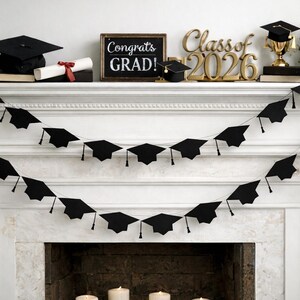 Graduation Cap Garland: Custom Colors - your choice image 3