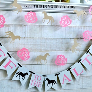 Off to the Altar banner, Horse Race Bachelorette Party Decorations, Kentucky Derby bridal shower decorations