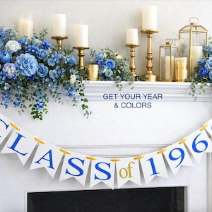 Class Reunion Banner: Customized - Year and colors, Graduation Party Decor