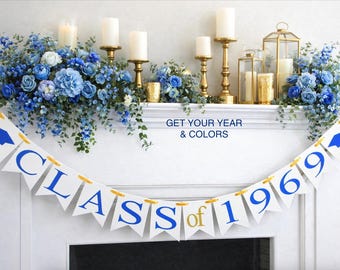 Class Reunion Banner: Customized - Year and colors, Graduation Party Decor