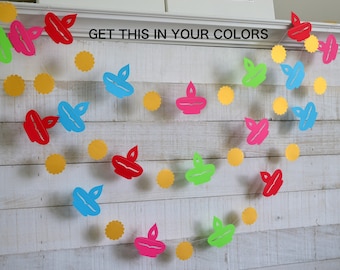 Diwali Diya Garland: Colorful Cardstock Diwali Decorations