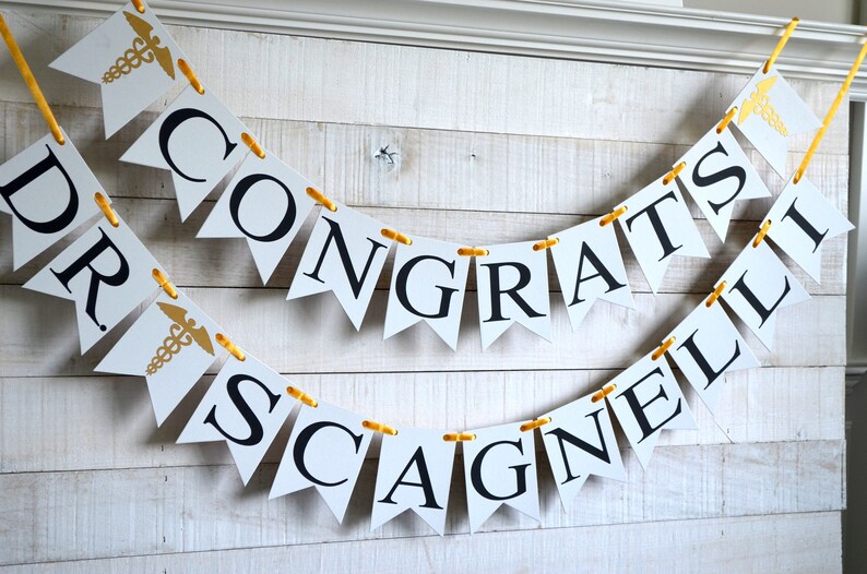 Congrats Doctor Banner Congrats Dr. Med School Graduation - Etsy