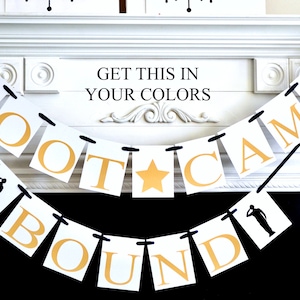 BOOT camp bound banner, Military Party Boot Camp, Bound to Boot Camp, Boot Camp Farewell Party, Military Party Banner