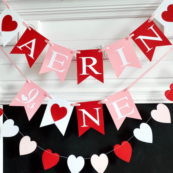 Valentines 1st Birthday Banner, Little Sweetheart is one, Valentines First Birthday Decor, Custom Name Banner, Valentines birthday banner